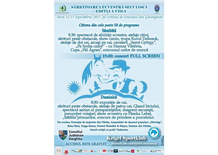 În 12-13 septembrie are loc Festivalul Ecvestru al Ținutului Secuiesc