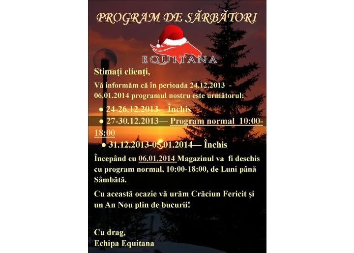 PROGRAM DE SARBATORI EQUITANA 2013-2014